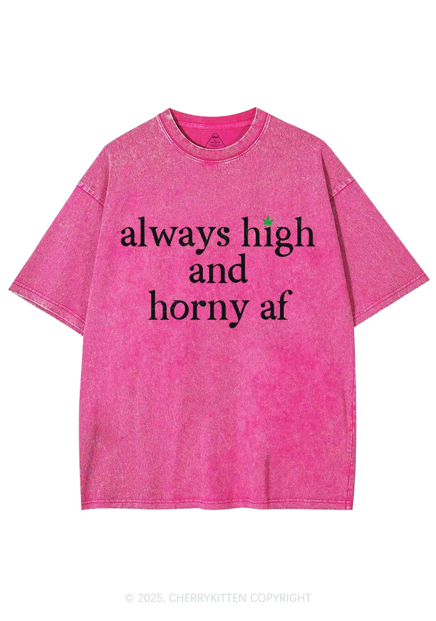 Always High Y2K Shirts Washed Tee Cherrykitten