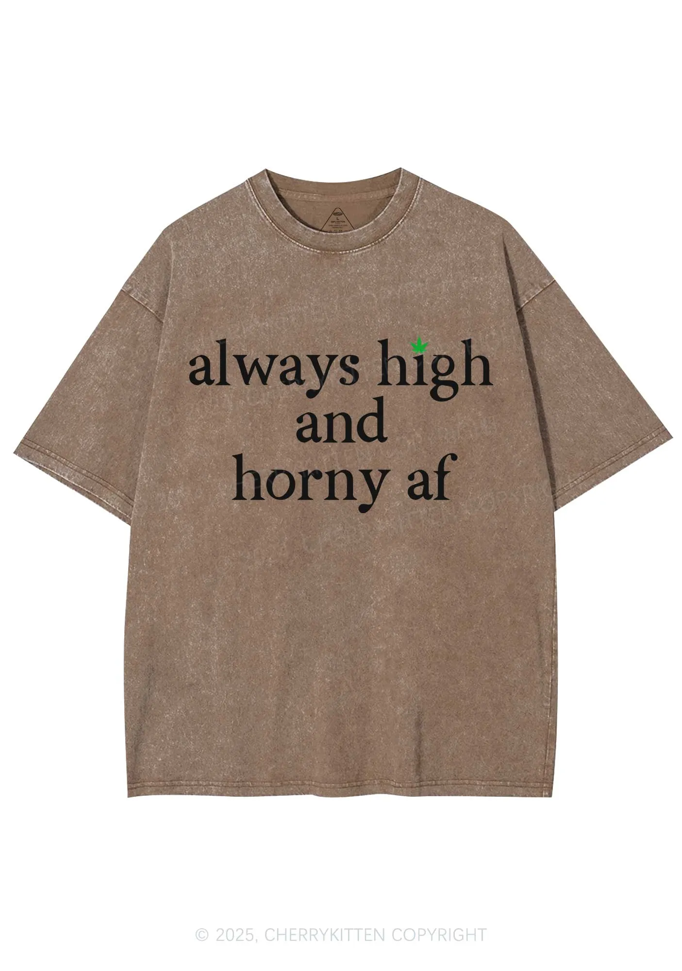 Always High Y2K Shirts Washed Tee Cherrykitten