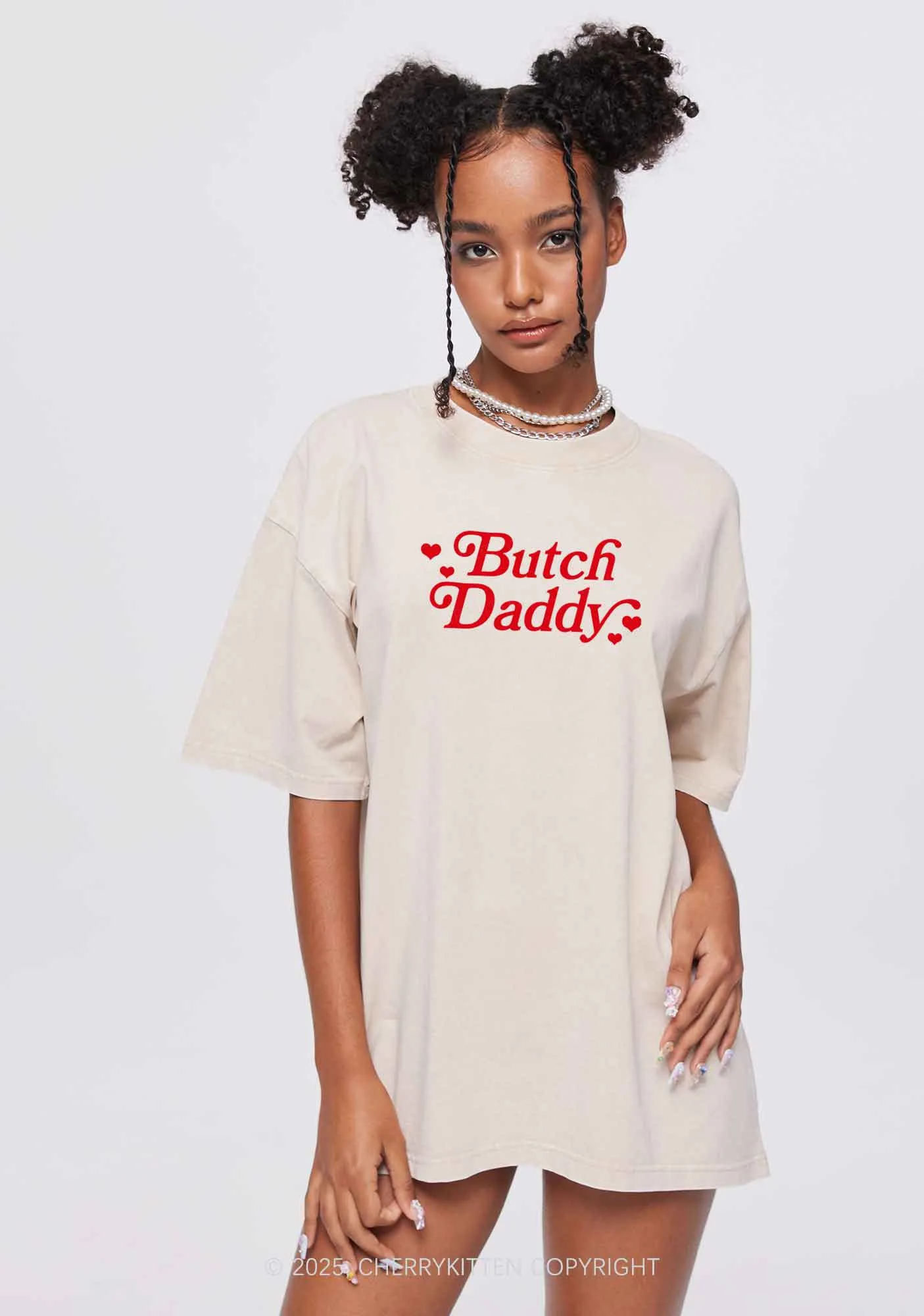 Butch Daddy Y2K Shirts Washed Tee Cherrykitten