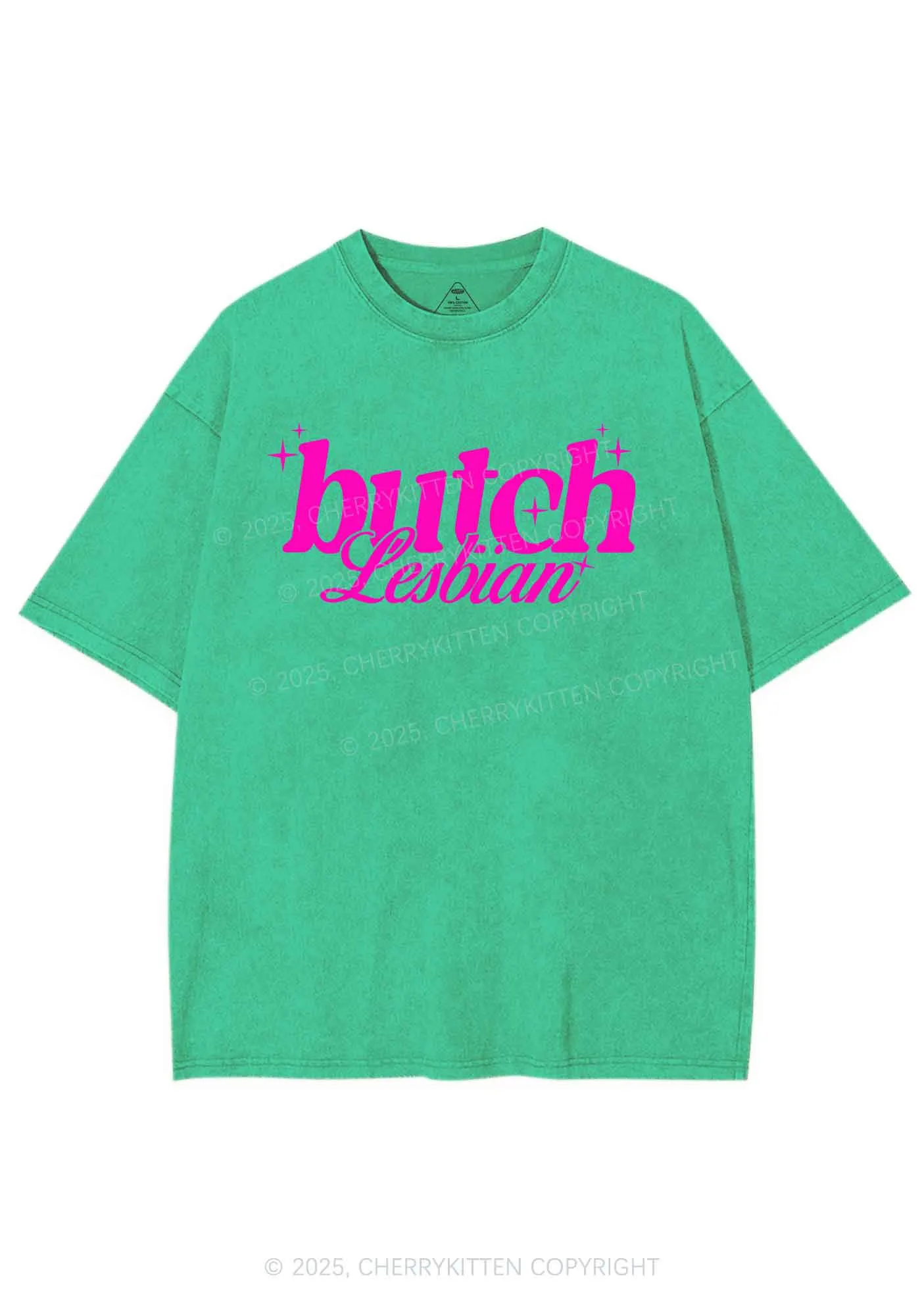 Butch Lesbian Y2K Shirts Washed Tee Cherrykitten