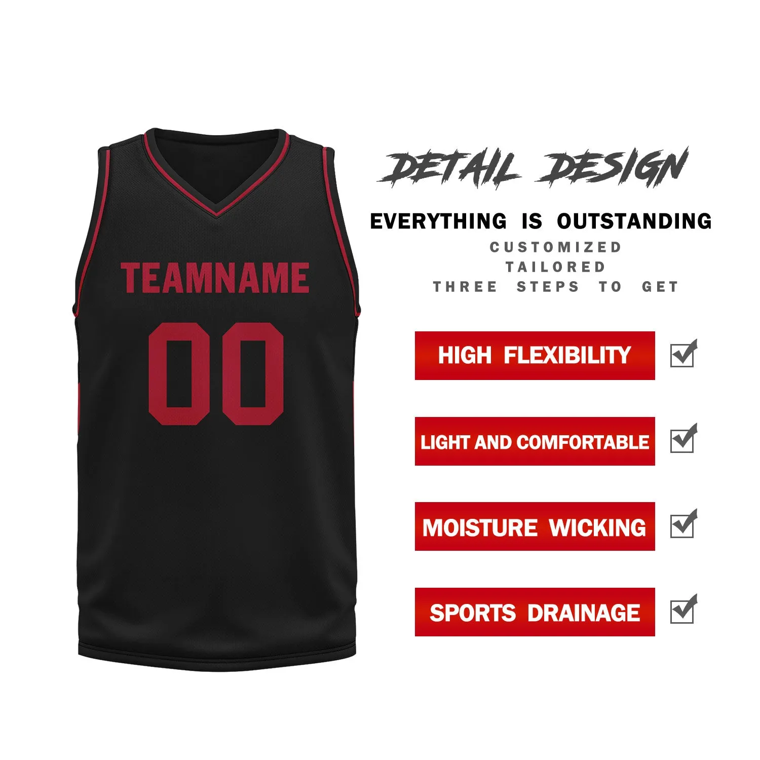 Custom Black Classic Style Sports Uniform Basketball Jersey BBJ01-D020105-4