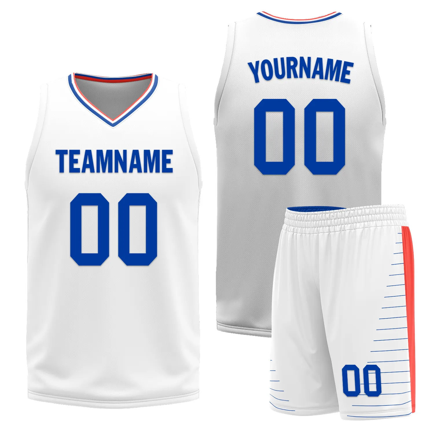 Custom Blue White Classic Style Reversible Basketball Uniform Personalized Ordinary BBJR-D017031