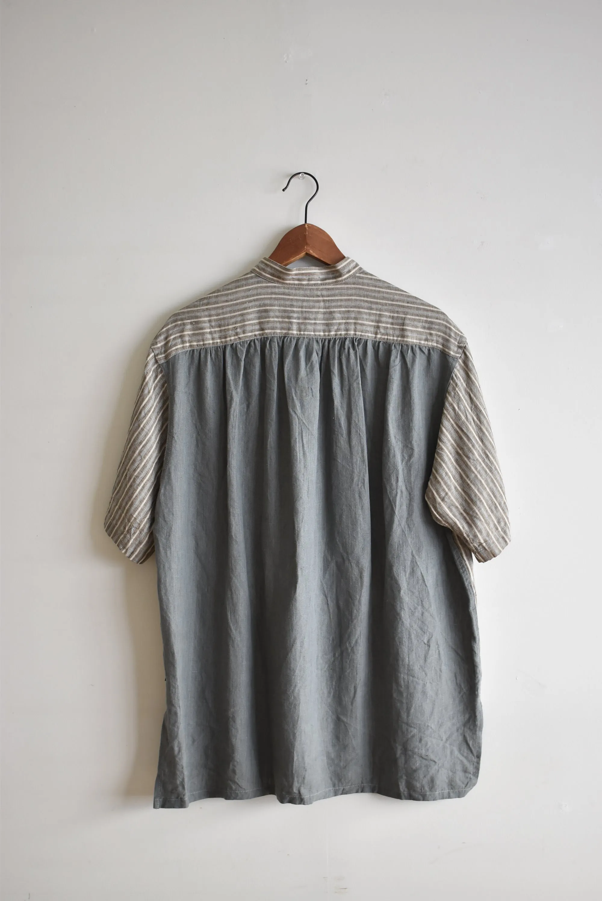 「GOHEMP」no collar s/s shirts -brown-