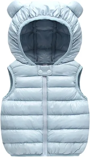 Kids Boys Girls Winter Warm Down Padded Vest Hooded Zipper Sleeveless Jacket aistcoat Outwear Boys Winter Coats