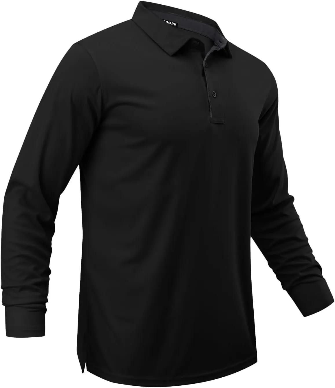 Men Polo Shirts Long Sleeve Moisture Wicking Dry Fit Performance Tactical Shirt Collared Casual Golf Tennis Shirt