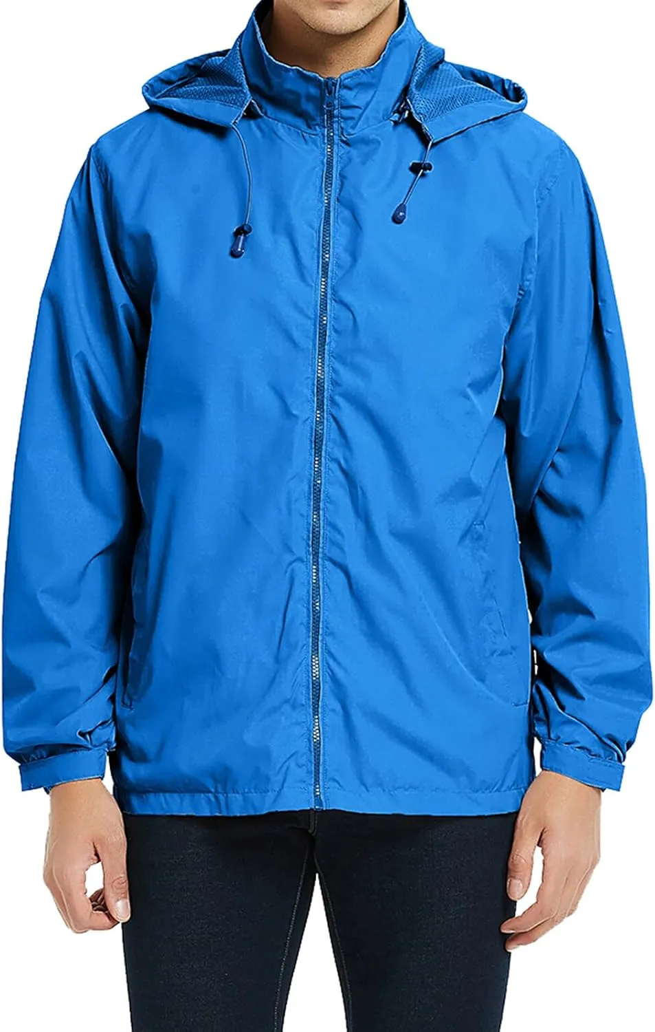 Mens Lightweight Jackets Windbreaker Waterproof Rain Jacket Casual Hiking Travel Raincoat Oversized Outdoor Packable