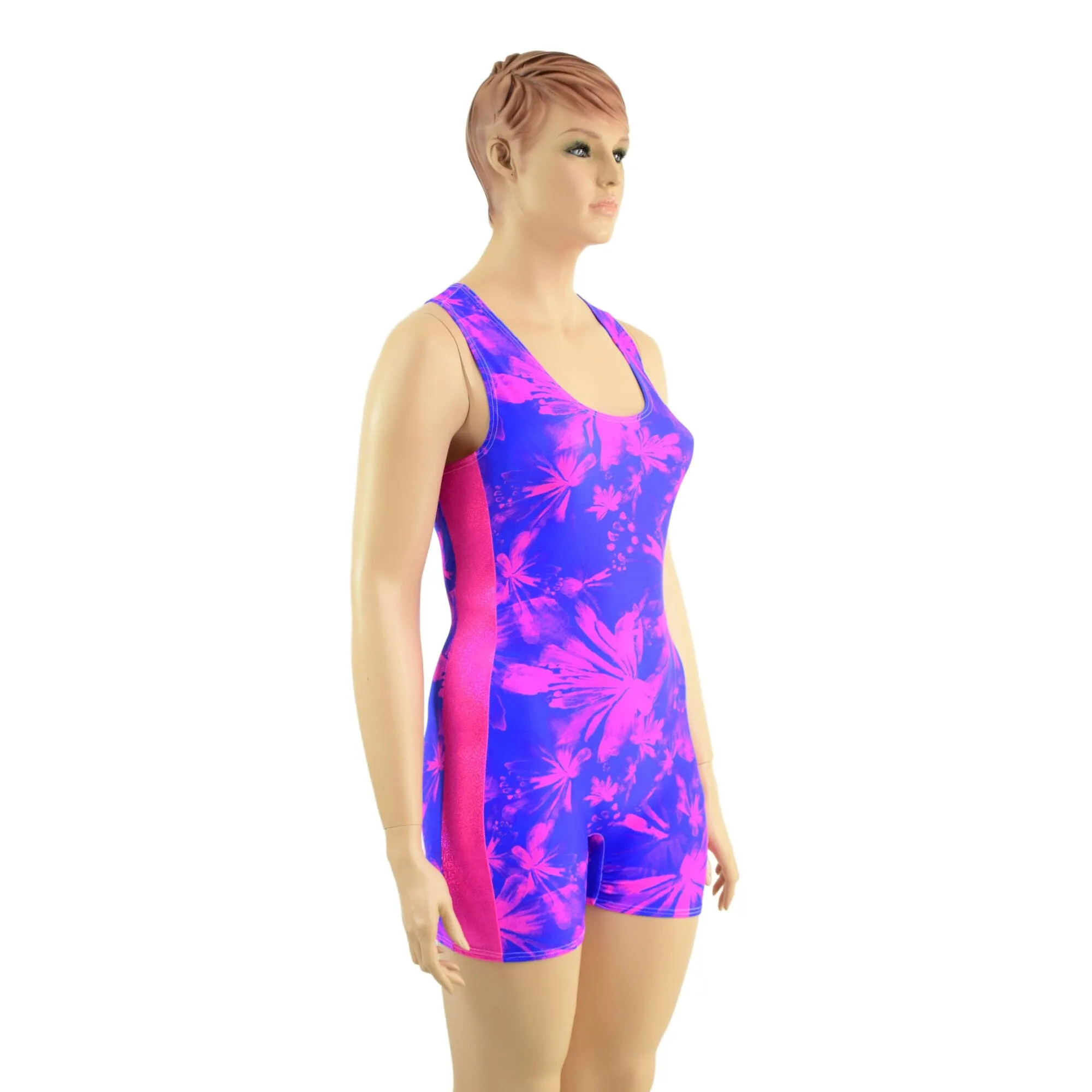 Womens Racerback Singlet with Side Panels & 4" Inseam