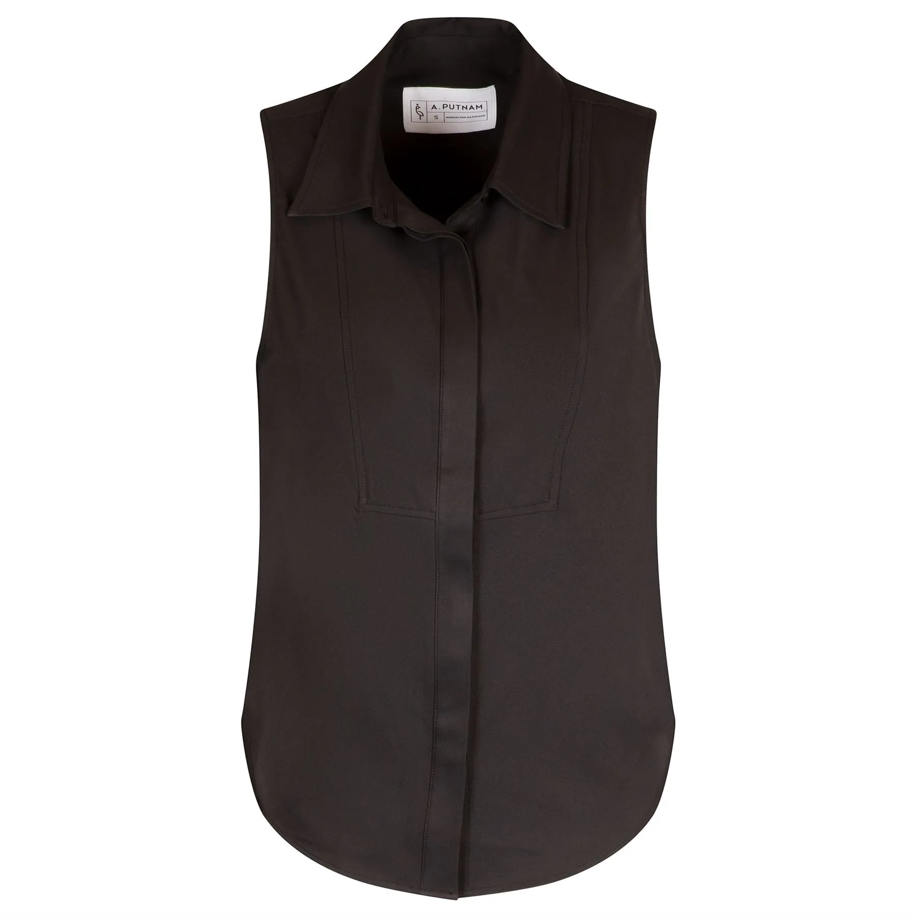 Womens Sleeveless Tux Black - AW24